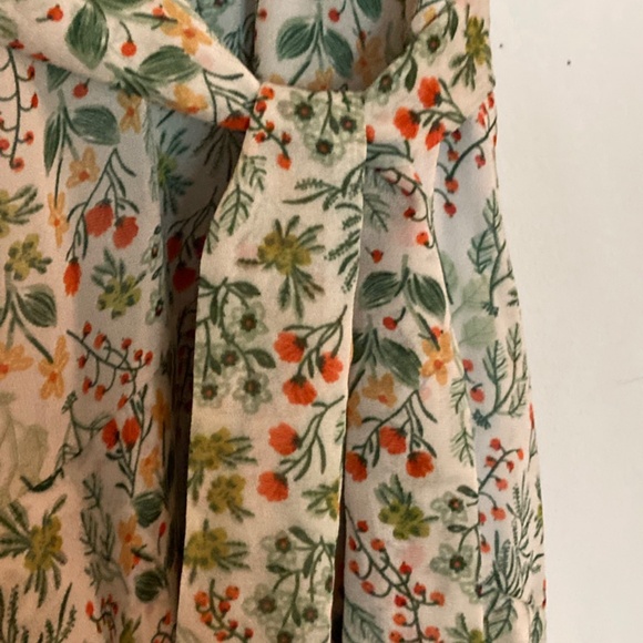 Romantic green floral multi print dress sx M US8/10 - Picture 5 of 7